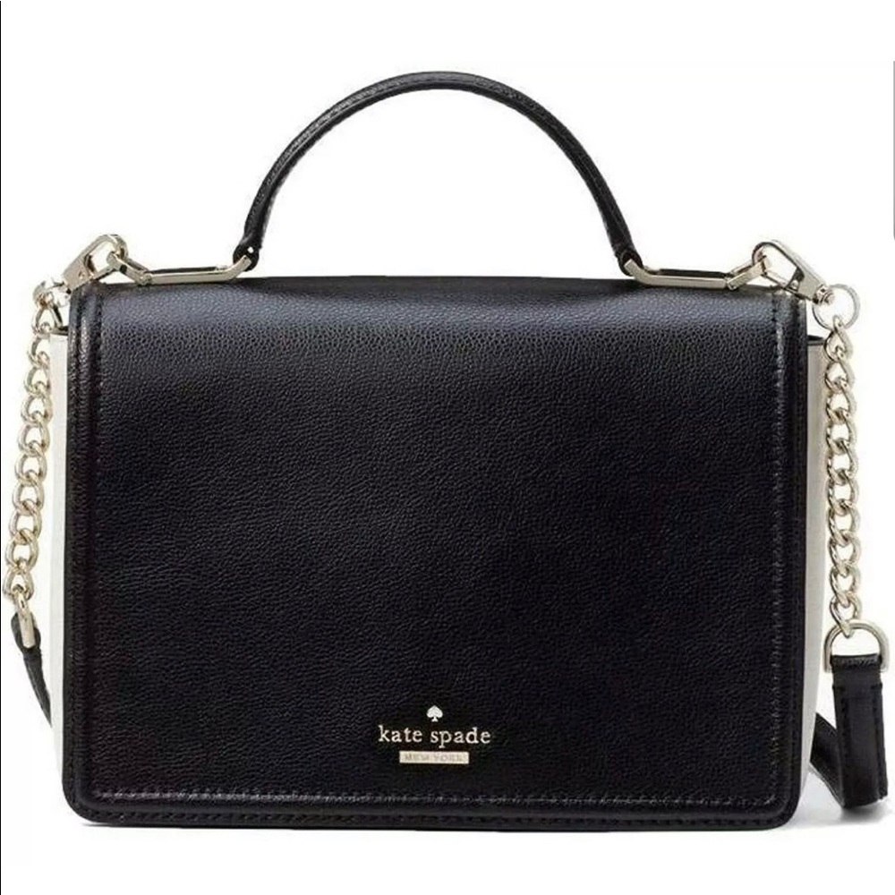 🌸 Kate Spade Maisie Leather Crossbody Handle Purse Black - Picture 2 of 5